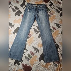 7 for all mankind flare midrise distressed jeans